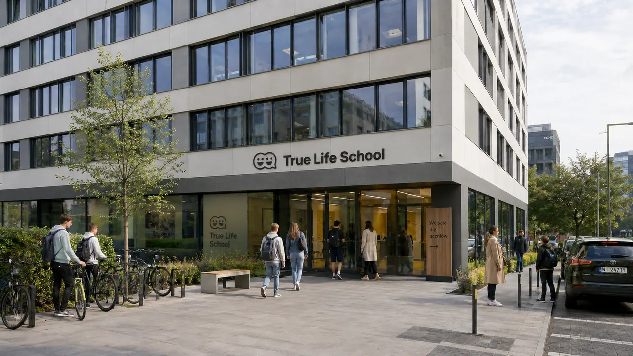 Wejście do miejskiego kampusu True Life School